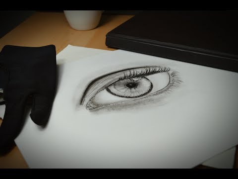 How to DRAW a Realistic EYE with Charcoal