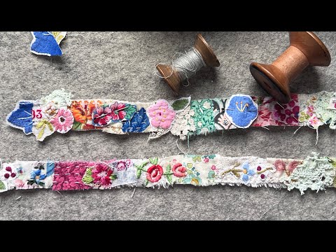 Fabric Scrap Collage PART 7 | From Fabric Scrap to fabric snippet roll Easy Slow Stitch Project