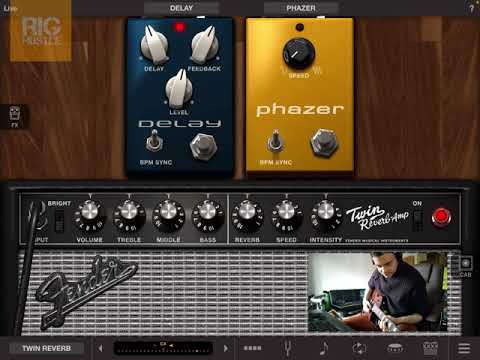 Using a looper pedal reversed for ambient guitar (Amplitube 4.11 IOS, phaser and bitcrusher)