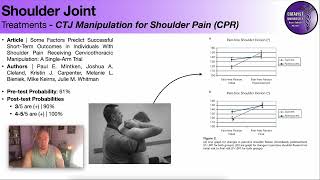 Shoulder Pain Clinical Prediction Rule (CPR) | CTJ Manipulation