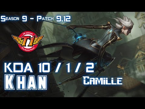 SKT T1 Khan CAMILLE vs GANGPLANK Top - Patch 9.12 KR Ranked