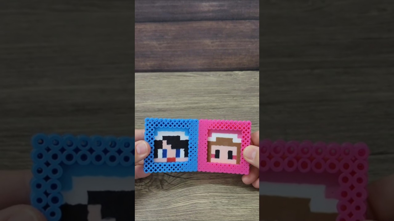 【ちろぴの】アイロンビーズ工作 パーラービーズ #shorts #ちろぴの #ちろる #ぴの #アイロンビーズ #パーラービーズ #工作 #マイクラ