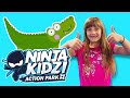 Silly Crocodile Hiding In Ninja Kidz Trampoline Park