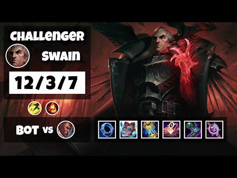 Swain Bot Lane 11.17 Challenger Gameplay Replay S11 (12/3/7) - BR