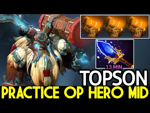 TOPSON [Earthshaker] Hard Practice OP Hero Mid 13 Min Scepter Dota 2