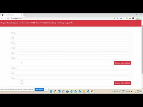 Angular Dynamically Add And Remove Form Fields Using Formbuilder Formgroup Formarray Angular 13
