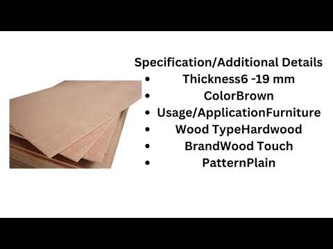 Wood touch hardwood plywood, for furniture, thickness: 6 -19...