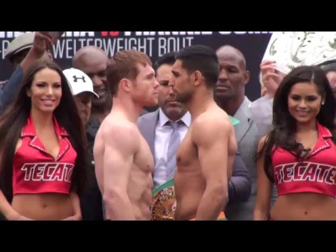 Canelo Saul Alvarez vs Amir Khan - FACE OFF at WEIGH IN