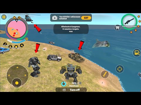 Rope Hero 3 - (Assault Machine Blast Army Tank and Car Robot) Big Bang on Sea - Android Gameplay HD