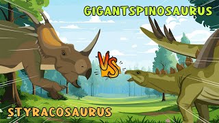 Styracosaurus vs Gigantspinosaurus | Ceratopsid vs Stegosauria Dinosaurs [S1] | Dino Animation