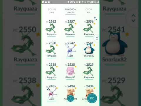 Conta level 34 Team Mystic – 570/600 itens, 299 Pokémons, 147 PokéCoins, 1.430.727 Stardust.