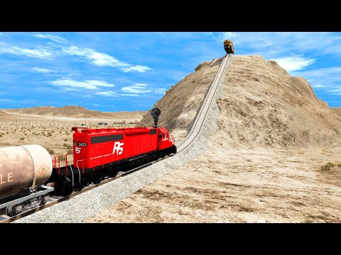Trains vs Hill Climb - BeamNG.Drive #3
