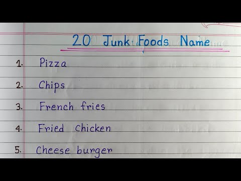 20 Junk Foods Name In English |  Names Of Junk Food | Junk Food Name