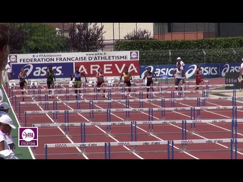 Albi 2015 : Finale 100 m haies Cadettes (Jessie Zali en 13''44)