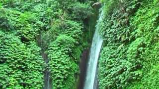 Munduk Waterfall is 35 meters high with water containing sulfur, Bali, Indonesia