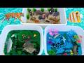 THREE WORLDS DIORAMA GRASSLANDS MARINE SWAMP TOY ANIMALS Learning For Kids