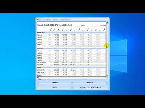 Excel Profit and Loss Projection Template Software