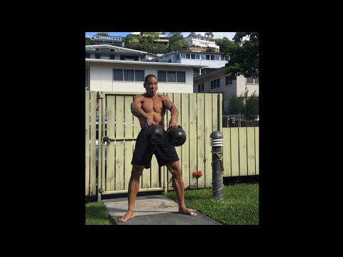 Day 217 FitPro Hawaii Workout - Double 24 kg. Kettlebell Front Squat and Swings - December 17, 2020
