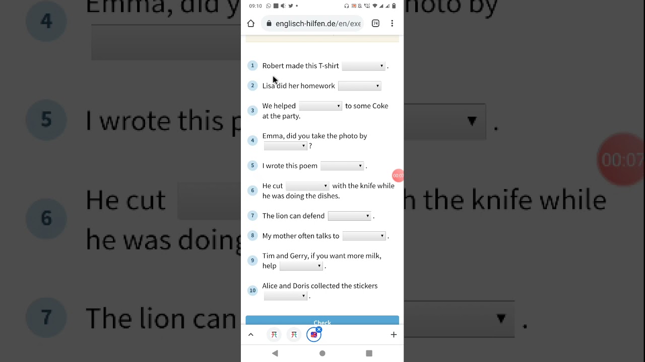 worksheet on reflexive pronouns