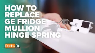How to replace GE refrigerator mullion flapper hinge spring part WR01X11052