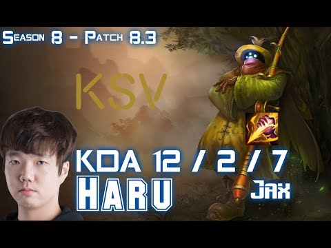 KSV Haru JAX vs JARVAN IV Jungle - Patch 8.3 KR Ranked