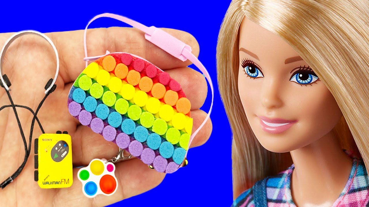 32 DIY MINIATURE POP IT CRAFTS, MINIATURE MAKEUP, MINIATURE FOOD AND MORE DIY BARBIE CRAFTS !!!
