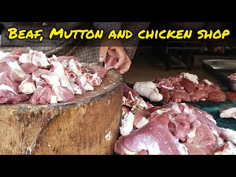Punjab Beef And Mutton Shop | Mutton Cutting Skill | How To Cut Beef | Chicken | MK Cutting Skills
