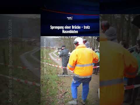 Sprengung einer Brücke – trotz Nasenbluten | heute-show #shorts