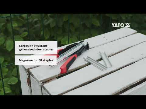 Кліщі YATO для кріплення сітки 190 мм з коміркою та 100 скобами C-20х2 мм