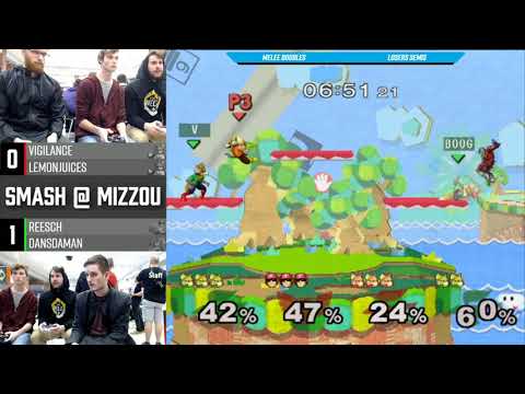 Smash @ Mizzou 2 SSBM - Vigilance & LemonJuices Vs. Reesch & Dansdaman - Doubles Losers Semis
