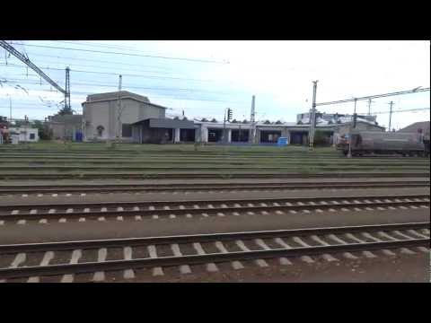 Train arrival in Breclav, Czech Republic