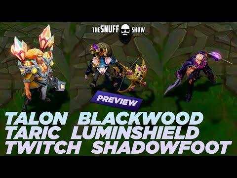 NEW Skins Taric Luminshield, Twitch Shadowfoot & Talon Blackwood League of Legends