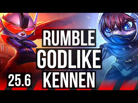 RUMBLE vs KENNEN (TOP) | 12/1/3, 9 solo kills, Godlike | EUW Challenger | 25.6