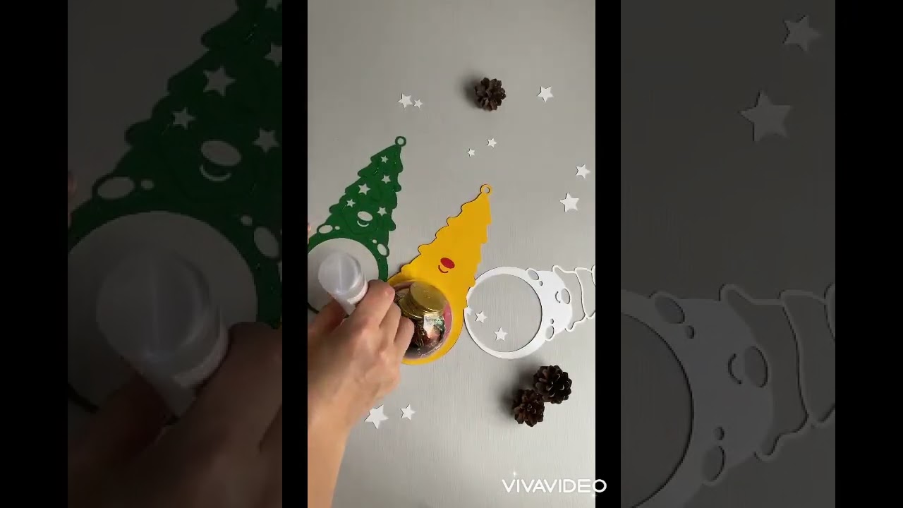 Christmas gnome candy dome holder papercut. Video tutorial.