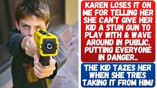 Karen Gives Her Kid A Stun Gun To Play With In Public.. Gets Electrocuted On Spot!