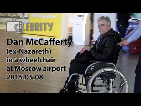 Dan McCafferty (ex-Nazareth) in a wheelchair at Moscow airport, 08.05.2015