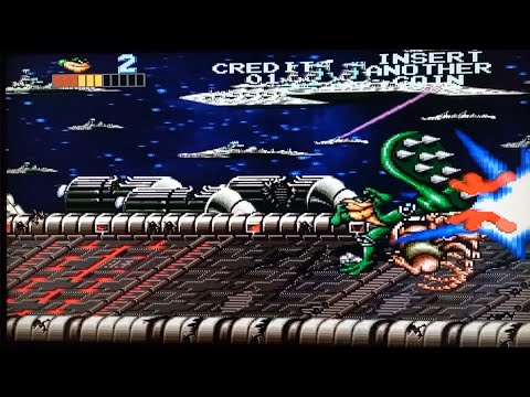 Battletoads Arcade: Defend the Vulture Stage (Rash) Gameplay