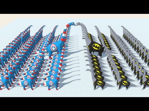 ALL BATMAN BRACHIO vs ALL CAPTAIN BRACHIOSAURUS BATTLE DEATH RUN - Animal Revolt Battle Simulator