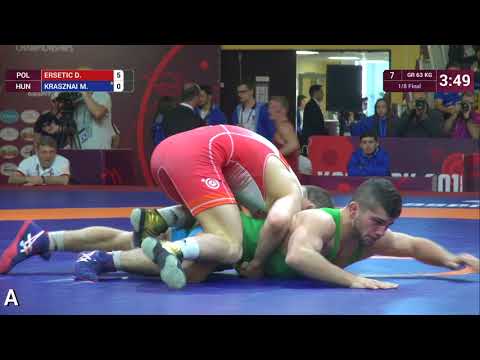 1/8 GR - 63 kg: D. ERSETIC (POL) v. M. KRASZNAI (HUN)
