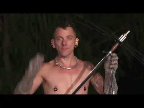 Longest lightning bolt to strike swallowed sword (Complete unedited World Record attempt)