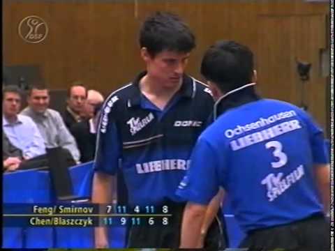 Tischtennis Bundesliga: Feng Zhe Alexey Smirnov vs Chen Zhibin Lucjan Blaszczyk 2002
