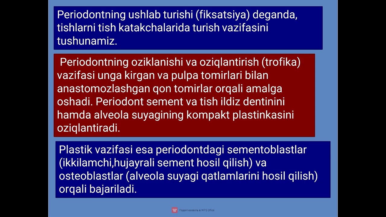 Periodont. Yoshga xos o'zgarishlar