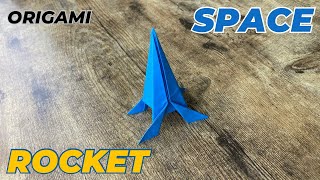 SPACESHIP ORIGAMI TUTORIAL | DIY SPACE ROCKET ORIGAMI FOLDING | SPACESHIP CRAFTING PAPER INSTRUCTION