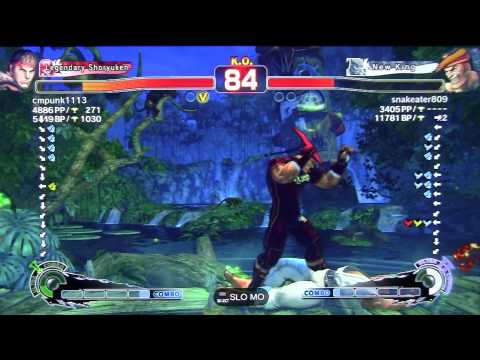 SSF4 AE RANKED MATCH cmpunk1113 (RYU) VS snakeater809 (ADON)