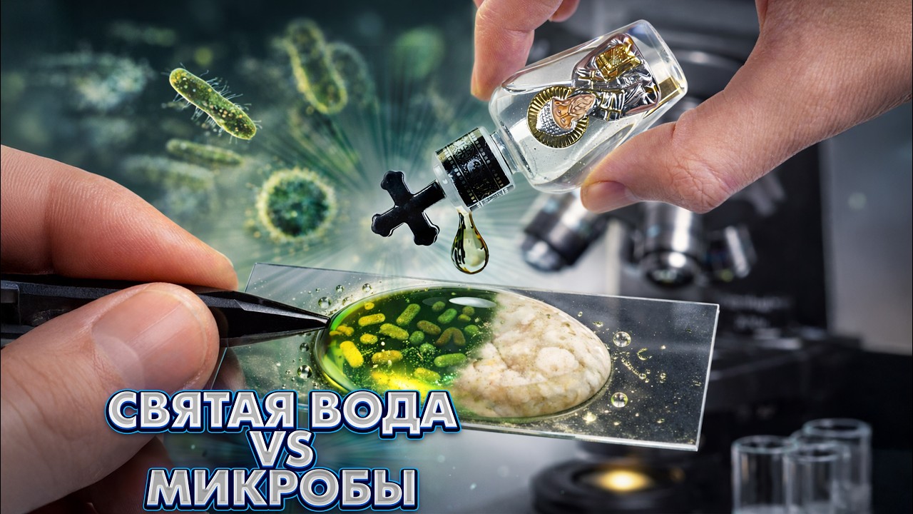 Что сделает 100% СВЯТАЯ ВОДА с МИКРОБАМИ? Реальный эксперимент под микроскопо?
