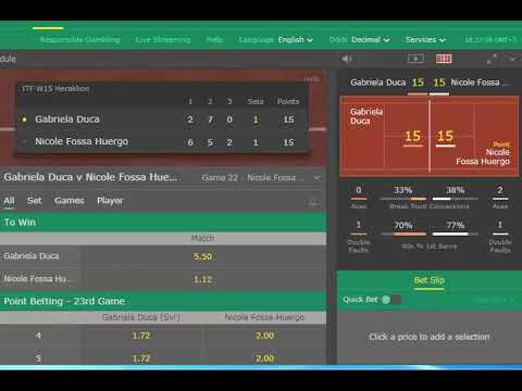 Duca Gabriela 1-2 Fossa Huergo Nicole ITF Greece 10A, Women Singles Bet365 live betting