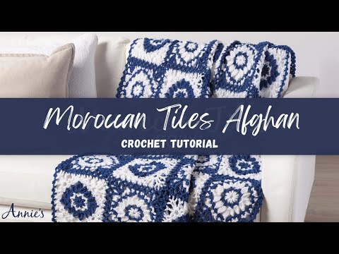 Moroccan Tiles Afghan Crochet Tutorial - Circle, Mandala Granny Square Blanket