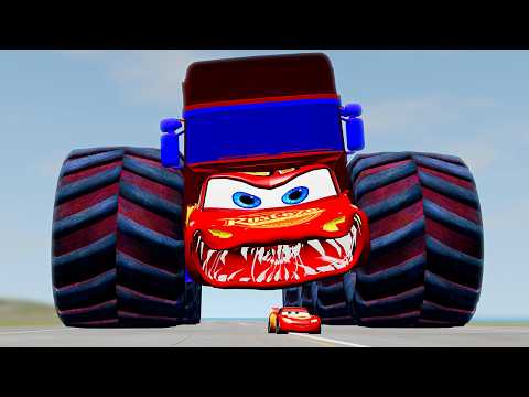 EPISCHE FLUCHT VOM PRITSCHLAUCH-MONSTERTRUCK LIGHTNING MCQUEEN GEGEN AUTO IM BEAMNG DRIVE