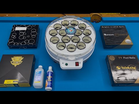HAOREBAIYU Automatic Pool Balls Cleaner, 110V 180W Electric Billiards Washing Machine, Sturdy Billiard Table Ball Cleaning Machine for American/British Billiards 16 Balls video review thumbnail