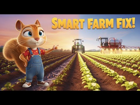 Farmer Squirrel’s Smart Farm Adventure | Cute 3D Tractor & Sprayer Story for Kids